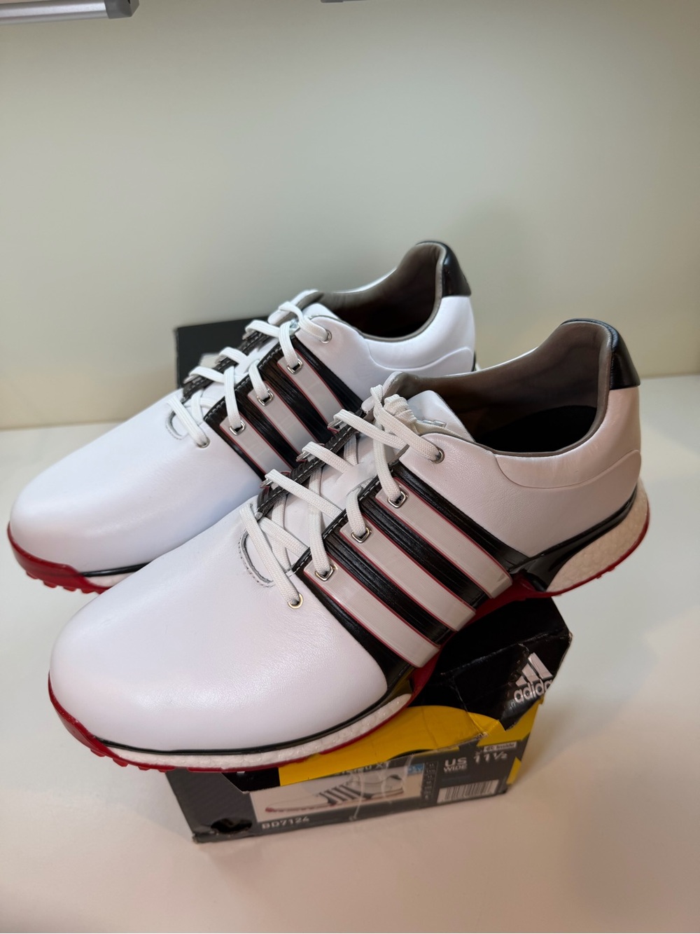 Adidas Tour 360XT Golf Shoes Men’s Size 11.5 Wide White/Black/Red NEW